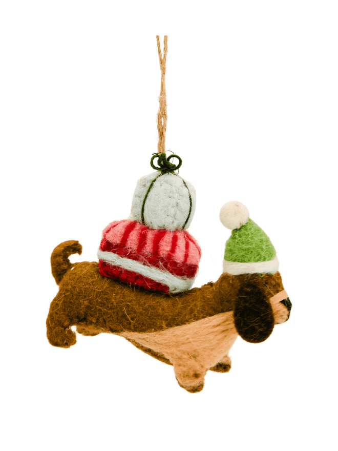 Dachshund Wool Felt Dog Ornament