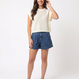 Dolman Sleeve Knitted Crewneck Top