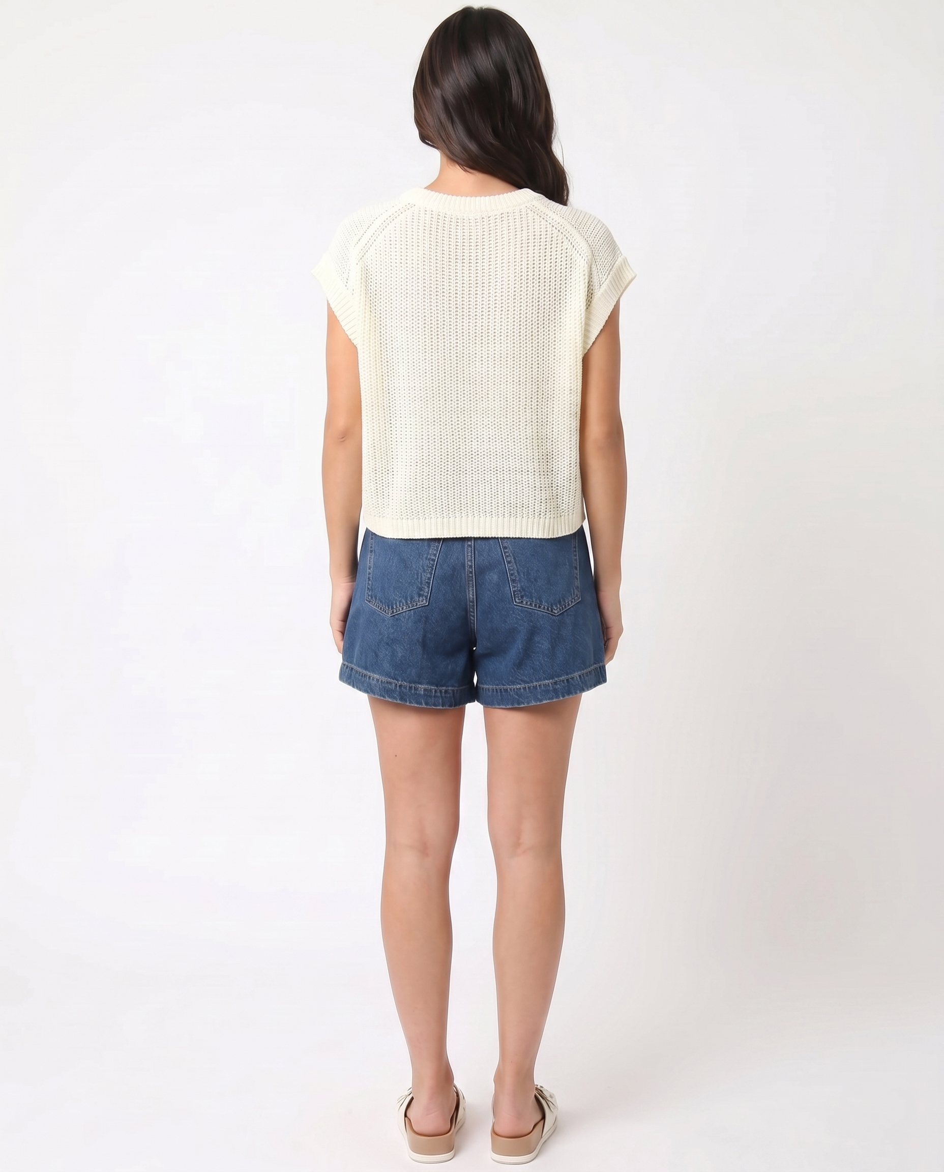Dolman Sleeve Knitted Crewneck Top (detail view 4)