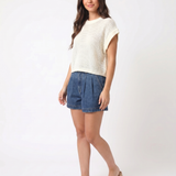 Dolman Sleeve Knitted Crewneck Top (detail view 3)