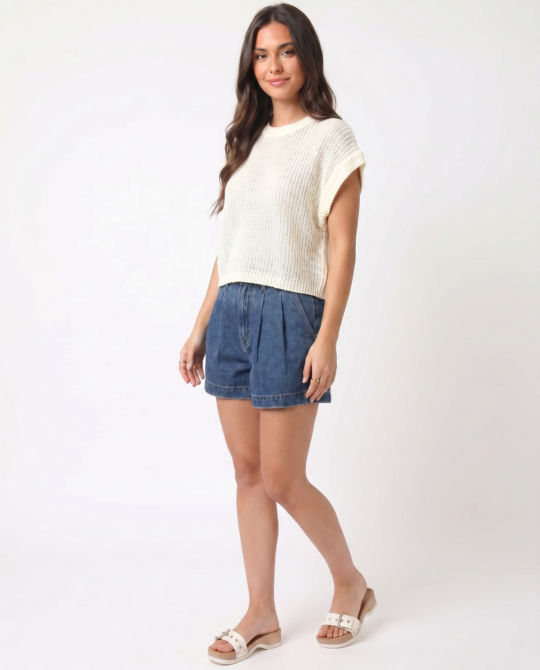Dolman Sleeve Knitted Crewneck Top (detail view 3)