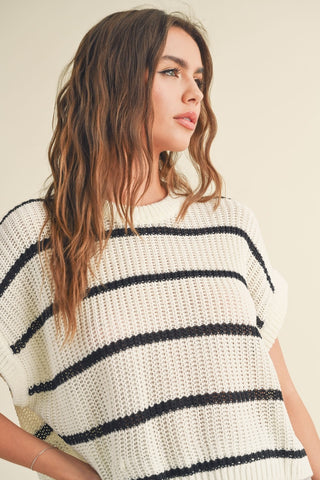 Dolman Sleeve Knitted Crewneck Top