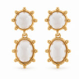 Dotted Double Jewel Earrings – Crystal & Pearl Cluster Stud Earrings