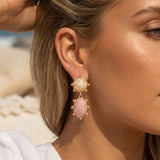 Dotted Double Jewel Earrings – Crystal & Pearl Cluster Stud Earrings (detail view 4)