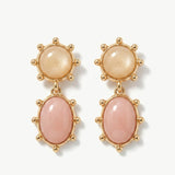 Dotted Double Jewel Earrings – Crystal & Pearl Cluster Stud Earrings (detail view 3)