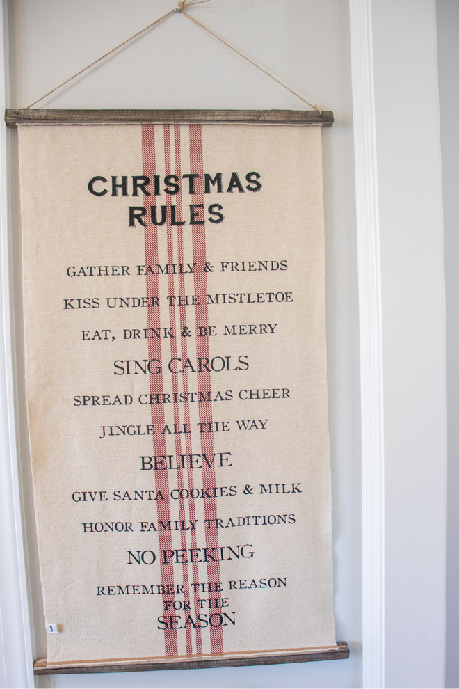 Double-Sided Holiday Rules Fabric Hanger