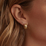 My Sister's Cottage | Waterproof | Double CZ Hoop Earrings (detail view 2)