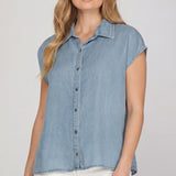 Harborline Chambray Button Down Top