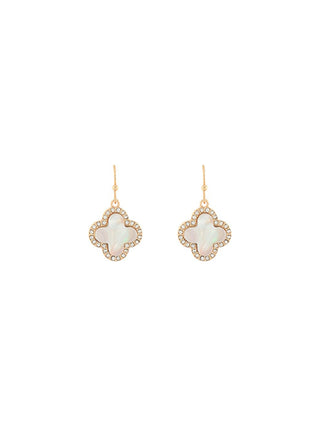 Rhinestone Clover Drop Earring