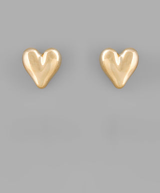 Brass Heart Earrings