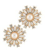 Pearl & Crystal Round Earrings