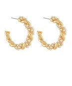 Twisted Pearl & Metal Hoops