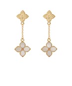 Double Clover Chain Drop Earrings