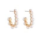 Graduated Pearl U Shape Hoops