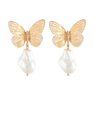 Butterfly Pearl Earrings