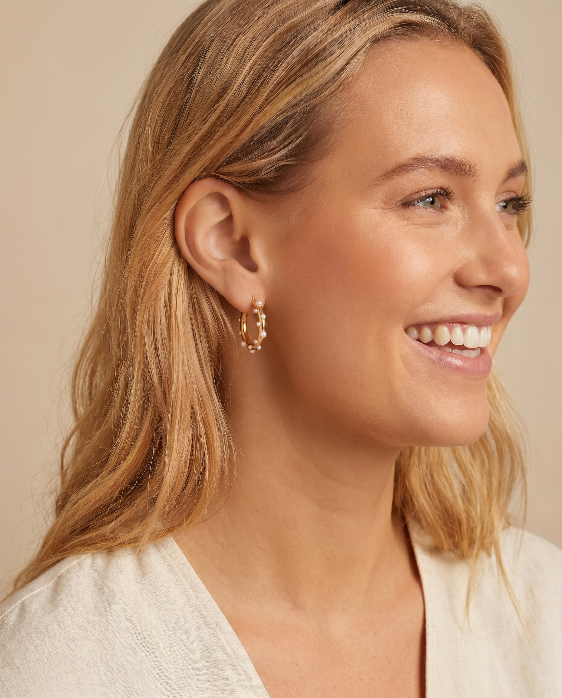 My Sister's Cottage | Waterproof | Embellished Hoop Earrings (detail view 3)