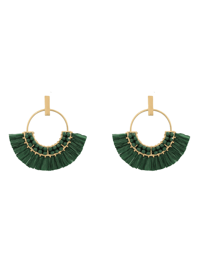 Emerald Fan Shape Earrings