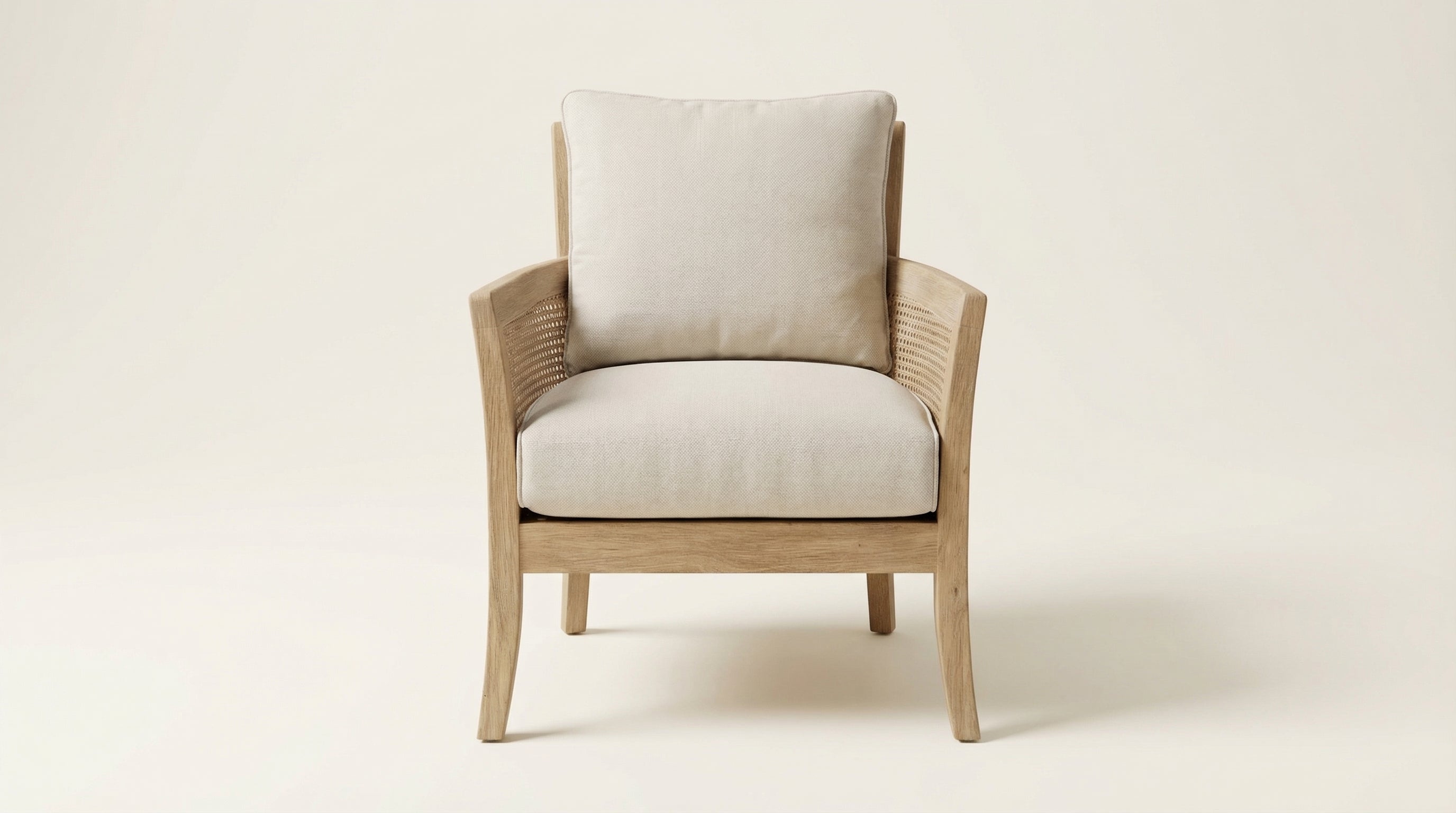 Encore Cane Armchair – Coastal Wood Frame Accent Chair (detail view 2)