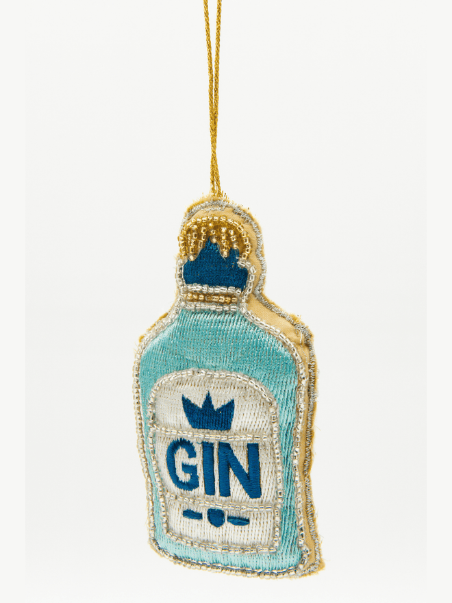 Fabric Gin Bottle Ornament