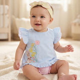 Floral Bunny Pinafore Set