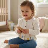 Toddler Cotton Knit Cardigan with Ruffles