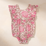 Floral Flutter-Sleeve Bubble