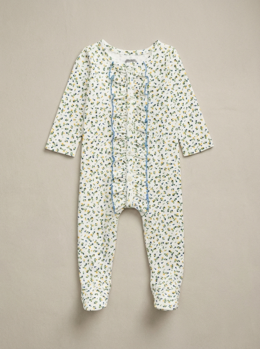 Floral Ruffle Sleeper (detail view 4)