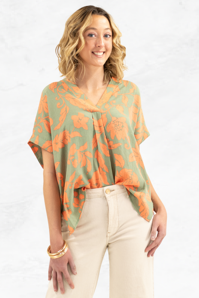 Flower Printed Woven Top