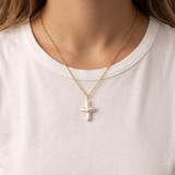 Freshwater Pearl Cross Necklace – Waterproof