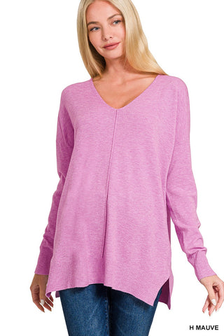 Front Seam Sweater - Mauve