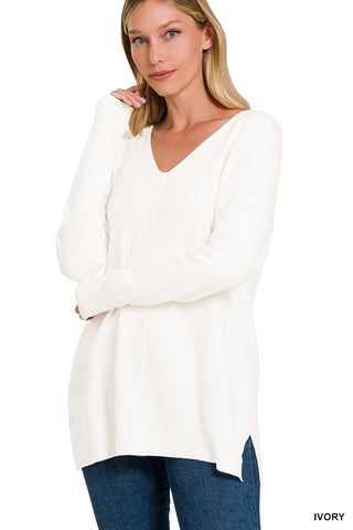 Front Seam Sweater - Ivory