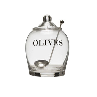Glass "Olives" Jar