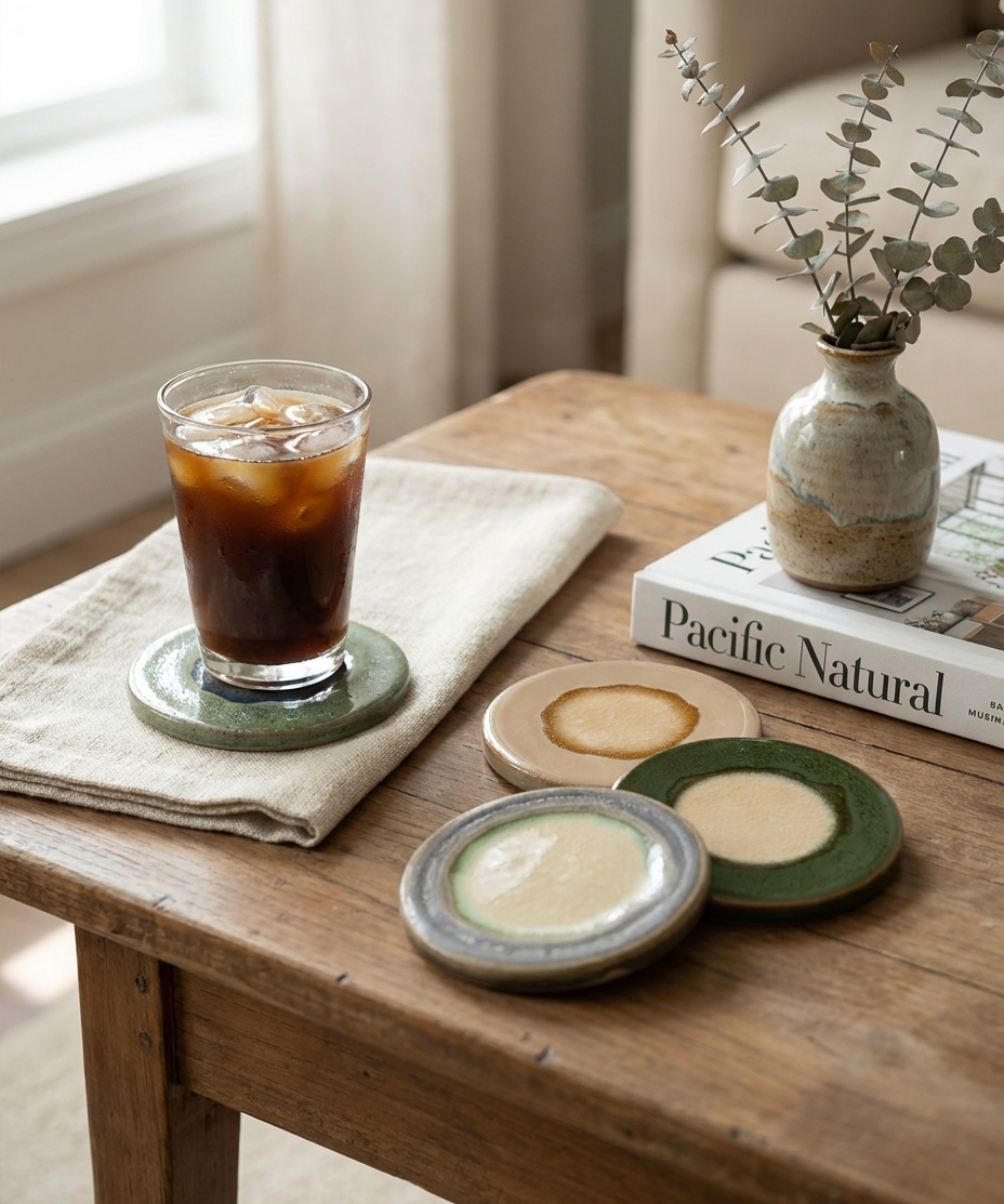 Spring Color Glazed Coaster – Colorful Glazed Ceramic Drink Coaster