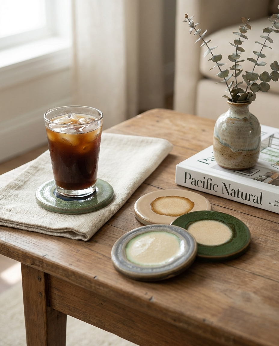 Spring Color Glazed Coaster – Colorful Glazed Ceramic Drink Coaster