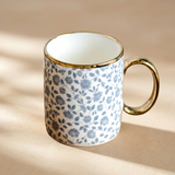 Gold Accent Tiny Flower Mug