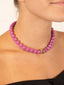 Gold Center Beaded Necklace Pink