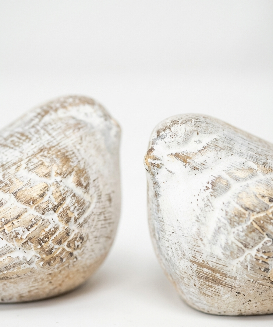 Gold Wash Cement Birds (detail view 2)