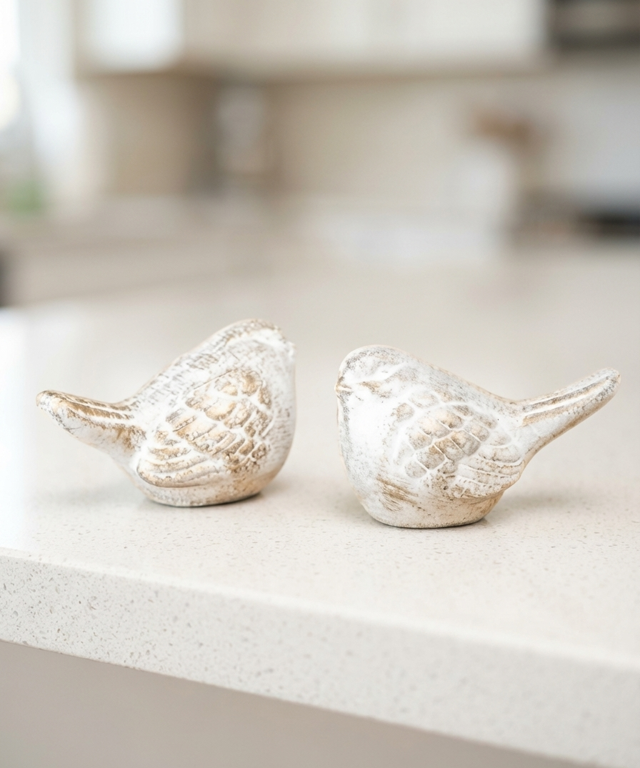 Gold Wash Cement Birds