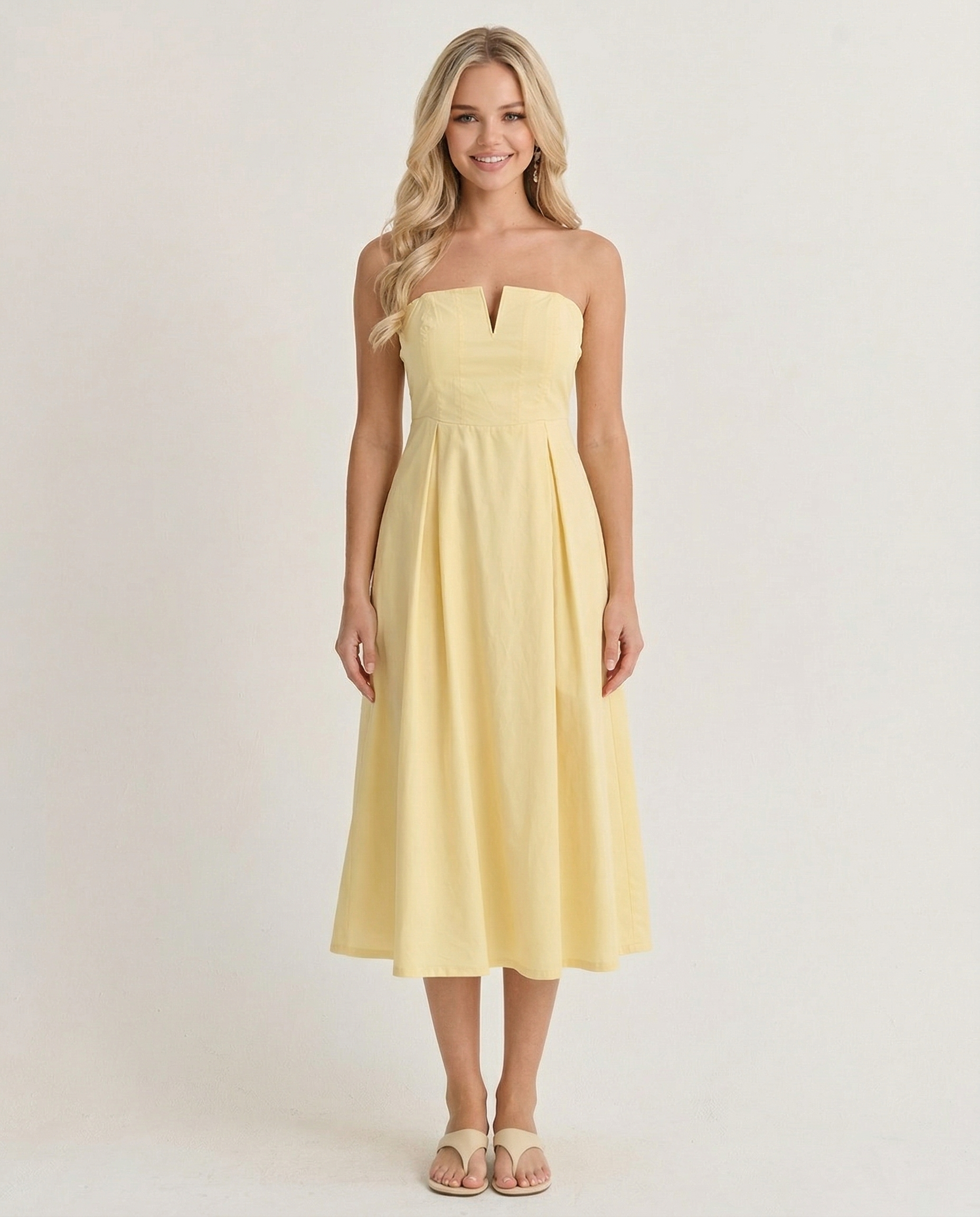 Golden Hour Strapless Midi Dress (detail view 2)