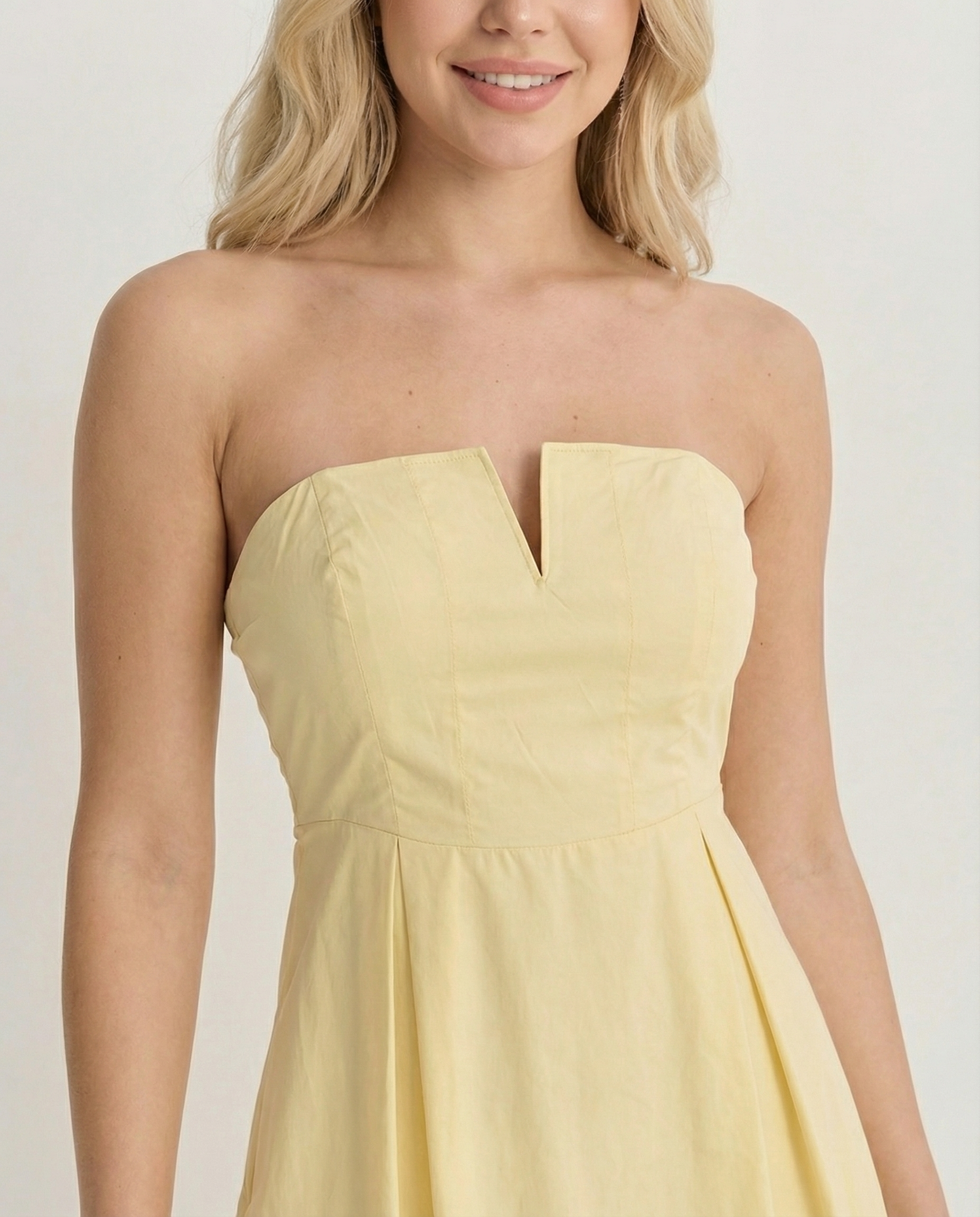 Golden Hour Strapless Midi Dress (detail view 6)