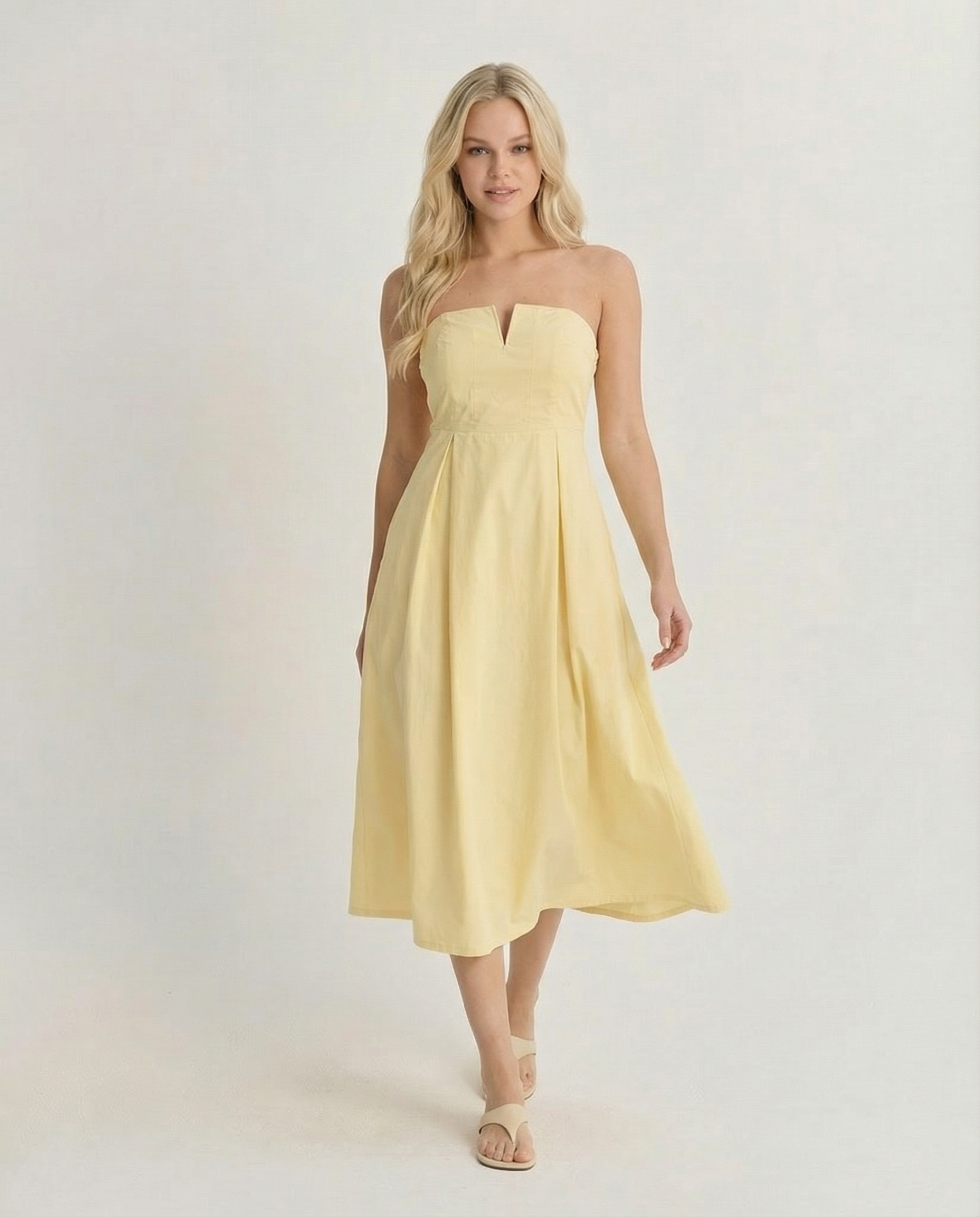 Golden Hour Strapless Midi Dress (detail view 3)