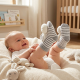 Gray Bunny Rattle Toe Socks