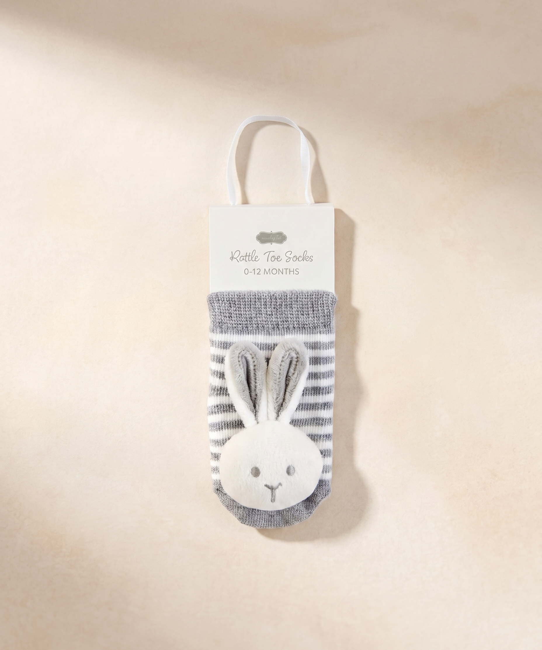 Gray Bunny Rattle Toe Socks