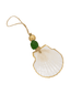 Green Gilded Scallop Coastal Holiday Ornament