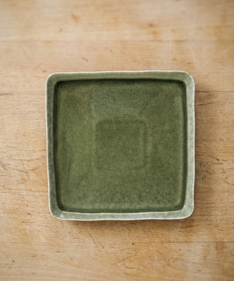 Green Stoneware Plate