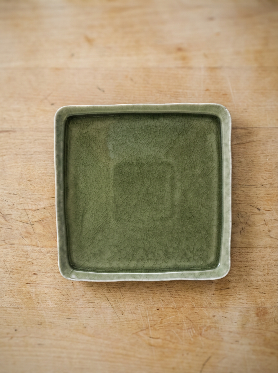 Green Stoneware Plate