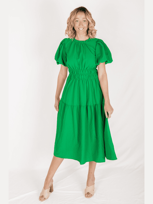 Green Textured Maxi Dress