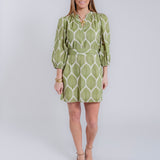 Green Palm Long Sleeve Mini Dress - Only a Few Left
