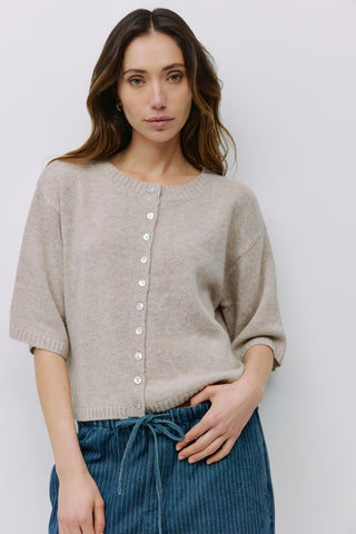 Half-Sleeve Button Down Cardigan