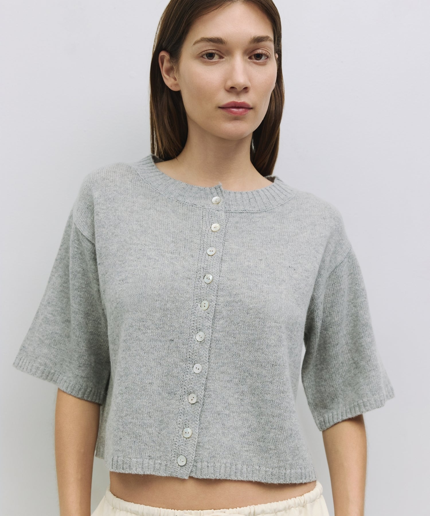 Half-Sleeve Button Down Cardigan